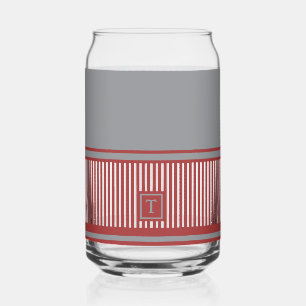 Klassieke stripe monogram blikvorm glas