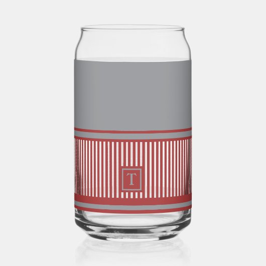 Klassieke stripe monogram blikvorm glas (Voorkant)