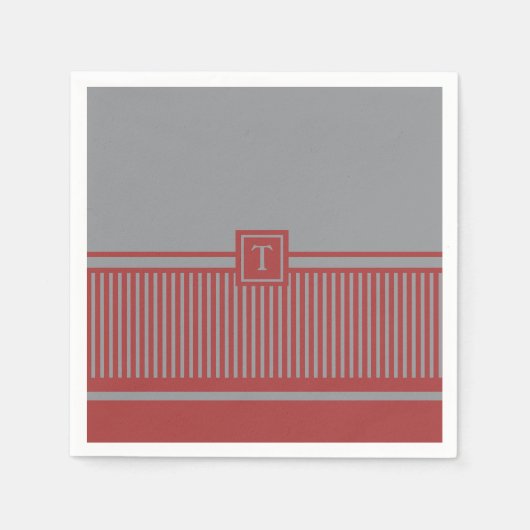 Klassieke stripe monogram servet (Voorkant)