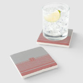 Klassieke stripe monogram stenen onderzetter (Zijkant)