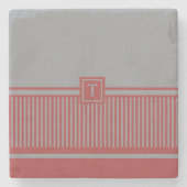 Klassieke stripe monogram stenen onderzetter (Voorkant)