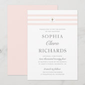 Klassieke Stripe Religieuze Baptisme & Christening Kaart (Voorkant / Achterkant)