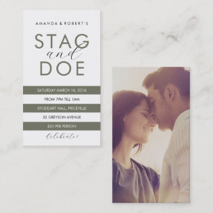 Klassieke Stripe Stag & Doe Ticket, Aangepaste kle Visitekaartje