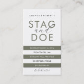 Klassieke Stripe Stag & Doe Ticket, Aangepaste kle Visitekaartje (Voorkant)