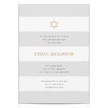 Klassieke Stripes Bar Mitzvah Kaart<br><div class="desc">Een elegant en eenvoudig ontwerp van Bar Mitzvah is de perfecte manier om deze belangrijke mijlpaal in een jong man te markeren. De typografie wordt smaakvol teruggegeven in een klassieke serif en sans-serif doopvonten, die tot een verfijnd en tijdloos effect leiden. Het gebruik van witte, lichtgrijze, en goudkleuren in het...</div>