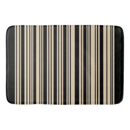 Klassieke Stripes Black en Taupe Badmat
