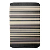 Klassieke Stripes Black en Taupe Badmat (Voorkant Verticaal)