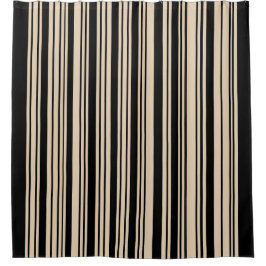 Klassieke Stripes Black en Taupe Douchegordijn