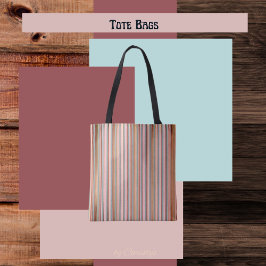 Klassieke Stripes Blauwgroen, Blush Clay Shades Tote Bag