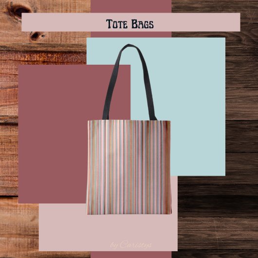 Klassieke Stripes Blauwgroen, Blush Clay Shades Tote Bag