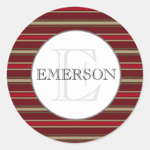 Klassieke Stripes Burgundy Red Tan White