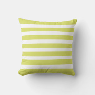 Klassieke Stripes Celery Green en White Kussen