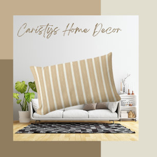 Klassieke Stripes Gold Tan en Cream Kussen