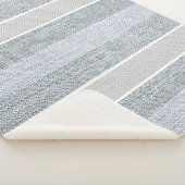 Klassieke Stripes Grays, Taupe, White Sherpa Sherpa Deken (3/4)