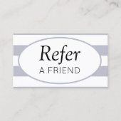 Klassieke Stripes Grey Refer een vriend Aanbevelingskaartje (Voorkant)
