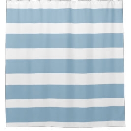 Klassieke Stripes Light Slate Blue en White  Douchegordijn