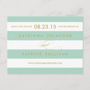 Klassieke Stripes Munt sparen het Briefkaart van d