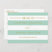 Klassieke Stripes Munt sparen het Briefkaart van d (Voorkant / Achterkant)