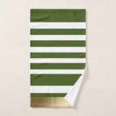 Klassieke stripes, olijven, wit, goudgepersonalise bad handdoek (Handdoek)