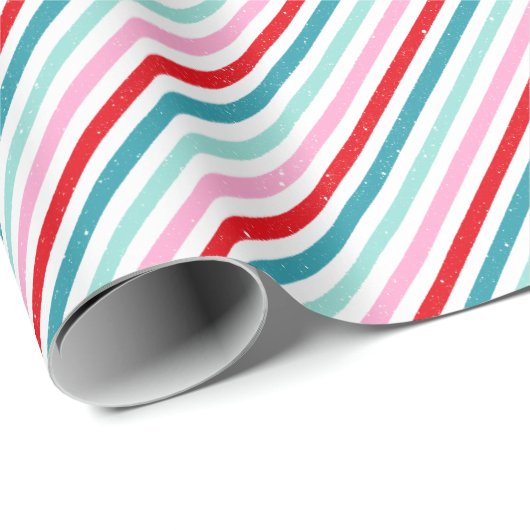 Klassieke Stripes Patroon Kerst Wrapping Papier (Rol Hoek)