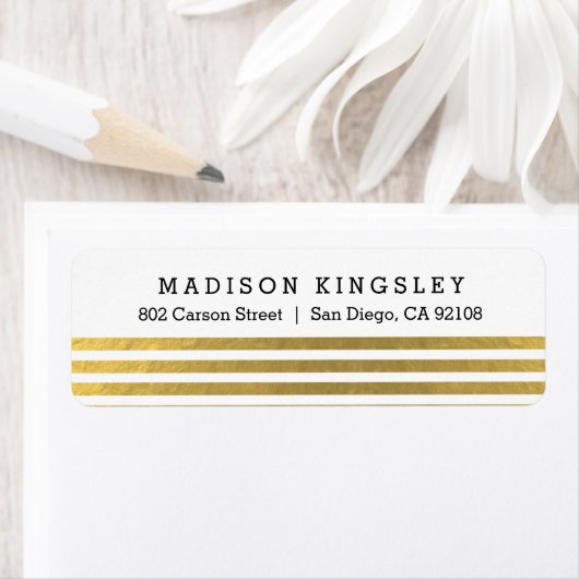 Klassieke Stripes Return Address Label (Insitu)