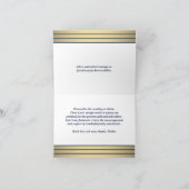 Klassieke Stripes & Stijlvol Script Navy Blue & Go Bedankkaart (Binnen)