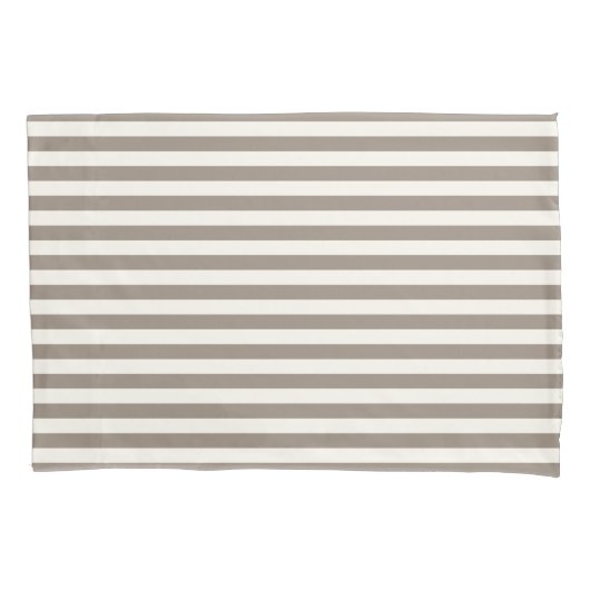 Klassieke Stripes Taupe Cream Kussensloop (Voorkant)