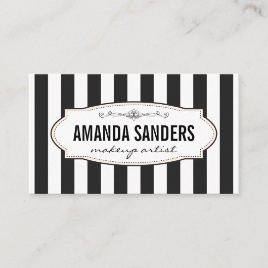 Klassieke stripes visitekaartje (Voorkant)
