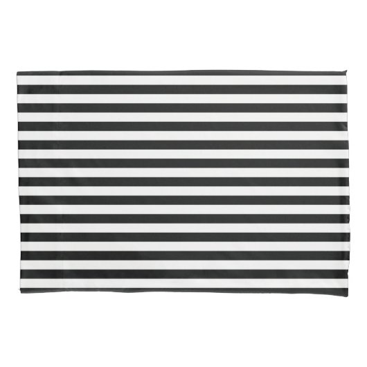 Klassieke Stripes Zwart & Wit Kussensloop (Voorkant)