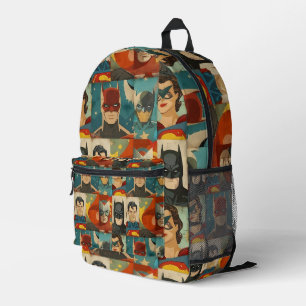 Klassieke striphelden in retro kleuren bedrukte rugzak