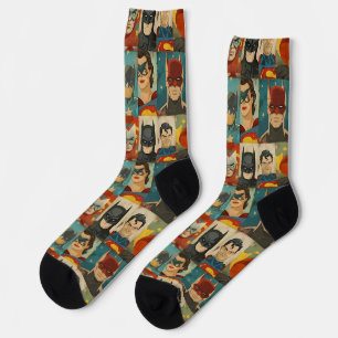 Klassieke striphelden in retro kleuren sokken