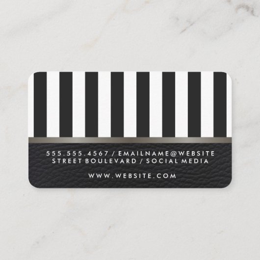 Klassieke strips Faux leder Visitekaartje (Achterkant)