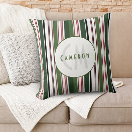 Klassieke  strips Moderne Groene Witte Aangepast Kussen