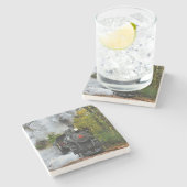 Klassieke  stuurmachinetraining stenen onderzetter (Zijkant)