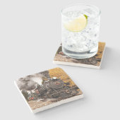 Klassieke  stuurmachinetraining stenen onderzetter (Zijkant)