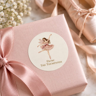 Klassieke Suikerpruimfee-ballet Kerststicker Ronde Sticker