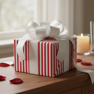 Klassieke Suikerstok Streep Rood En Wit Cadeaupapier