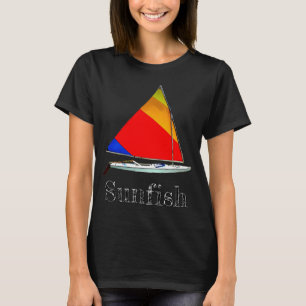 Klassieke Sunfish zeilboot, Kleurrijke Retro Zeilb T-shirt