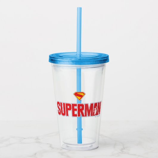 Klassieke Superman Bold Logo Acryl Drinkbeker (Voorkant)