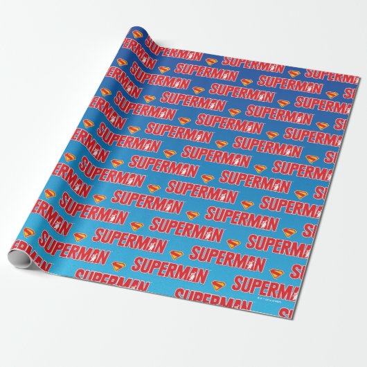 Klassieke Superman Bold Logo Cadeaupapier (Uitgerold)