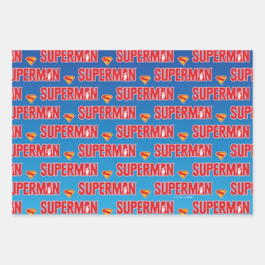 Klassieke Superman Bold Logo Inpakpapier Vel (Voorkant 2)