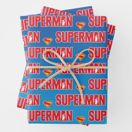 Klassieke Superman Bold Logo Inpakpapier Vel (In situ)