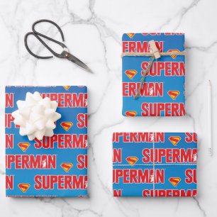 Klassieke Superman Bold Logo Inpakpapier Vel