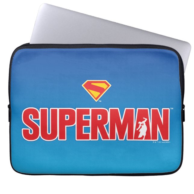 Klassieke Superman Bold Logo Laptop Sleeve (Voorkant)