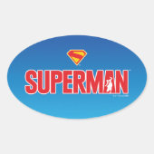 Klassieke Superman Bold Logo Ovale Sticker (Voorkant)