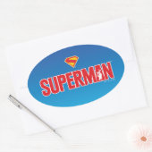 Klassieke Superman Bold Logo Ovale Sticker (Envelop)
