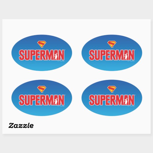 Klassieke Superman Bold Logo Ovale Sticker (Vel)