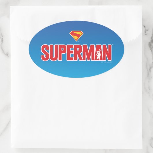 Klassieke Superman Bold Logo Ovale Sticker (Tas)