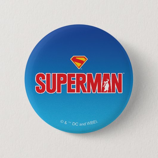 Klassieke Superman Bold Logo Ronde Button 5,7 Cm (Voorkant)