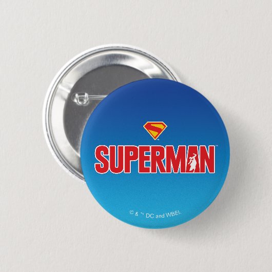Klassieke Superman Bold Logo Ronde Button 5,7 Cm (Voorkant /achterkant)
